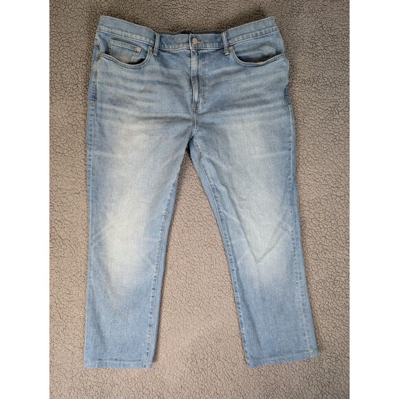 J Crew Jeans Mens 40x27 Blue Flex Straight Denim Stretch Cotton Outdoor Hemmed - Picture 1 of 7